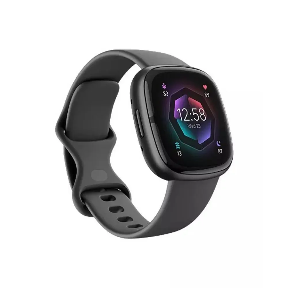 Fitbit Sense 2 Smartwatch 40mm Black Aluminum Case Black Silicone Band